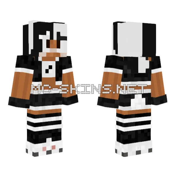 Black and White Skin Minecraft skin, front and back