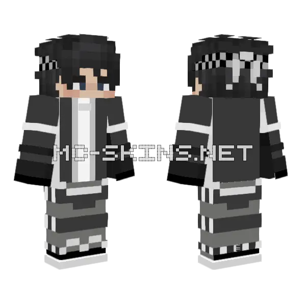 Black And White Suit Minecraft skin, front and back