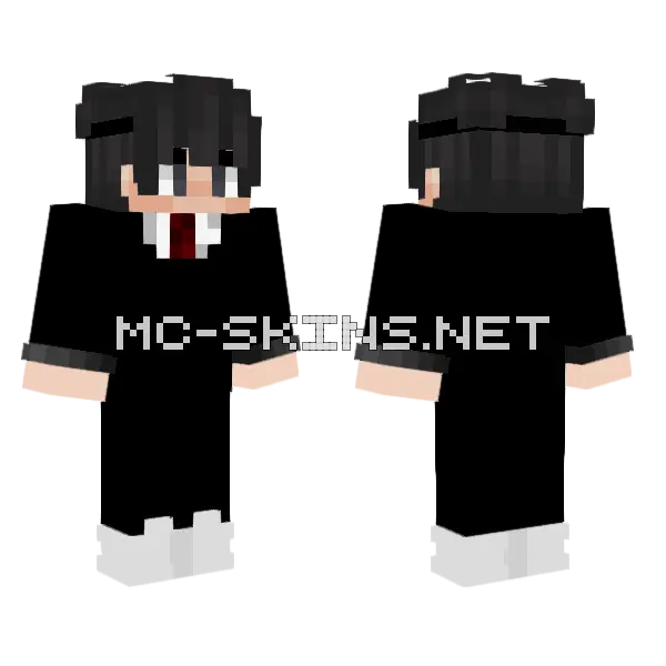 Black and White Suit Minecraft skin, front and back