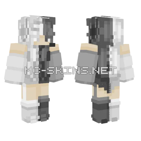 Black and White Suit Minecraft skin, front and back