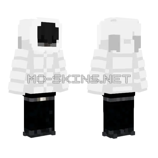 Black And White Suit Minecraft skin, front and back