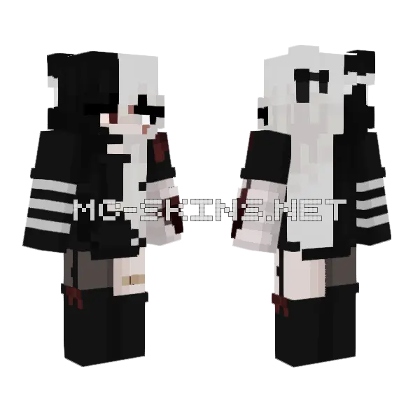 Black And White Suit Minecraft skin, front and back