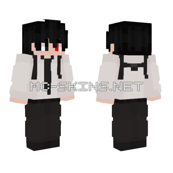 Black and White Suit Minecraft skin, front and back