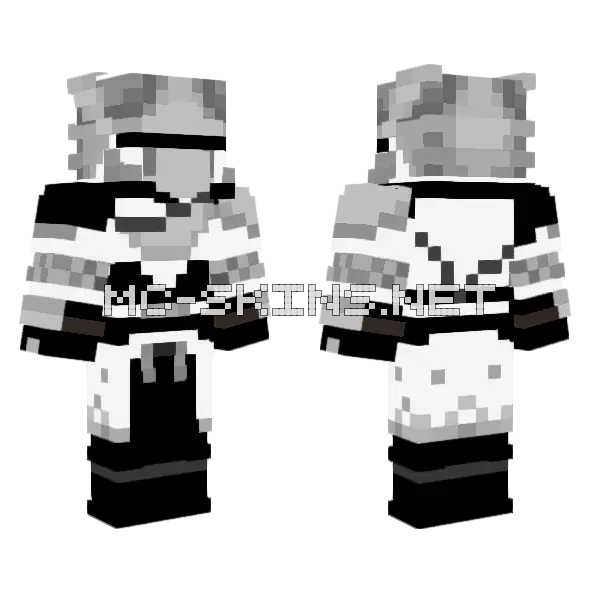 Black And White Wylder Minecraft skin, front and back