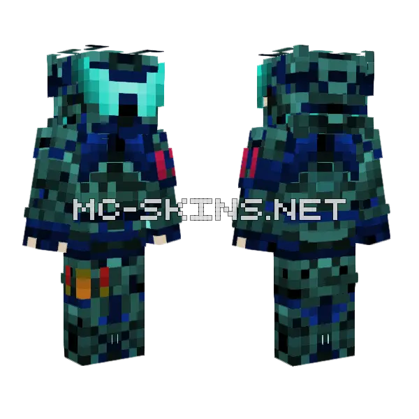 Black Barret Assaulter Minecraft skin, front and back