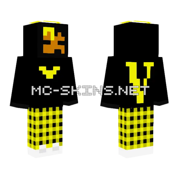 Black Bat Suit Minecraft skin, front and back