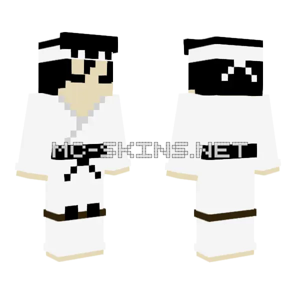 Black Belt Fixed Minecraft skin, front and back