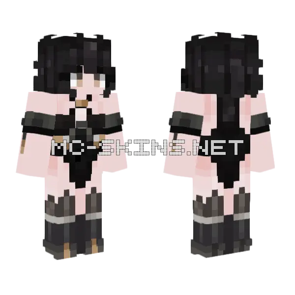 Black Bikini Girl Minecraft skin, front and back