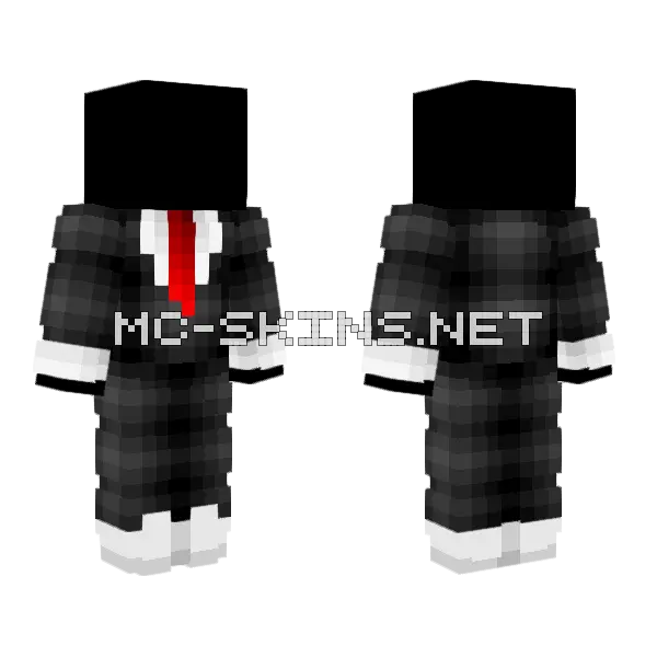 Black Business Suit Base Minecraft skin, front and back