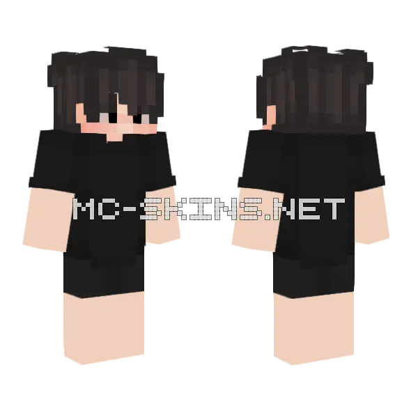 Black Casual Outfit Minecraft skin, front and back