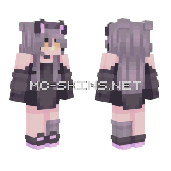 Black Cat 008 Minecraft skin, front and back