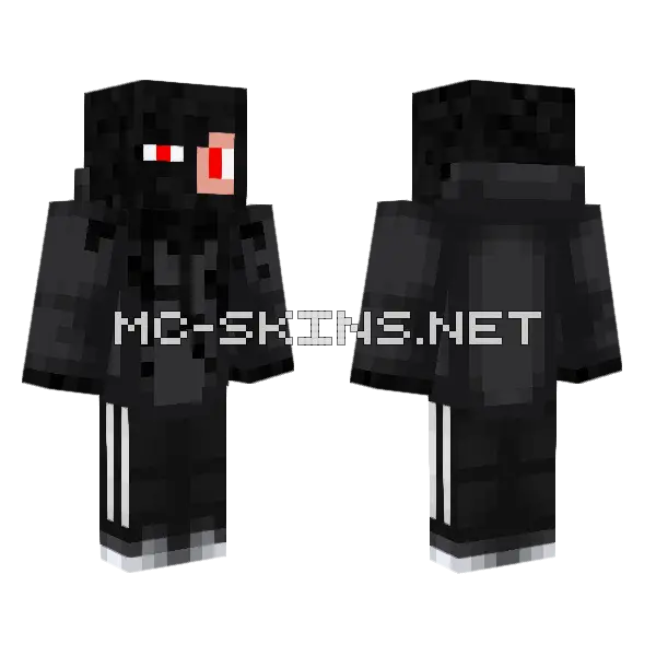 Black Cat Boy Minecraft skin, front and back