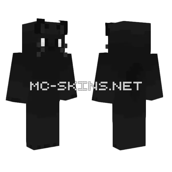 Black Cat Minecraft skin, front and back