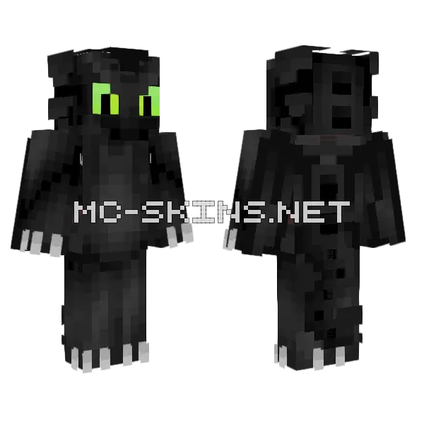 Black Cat Minecraft skin, front and back