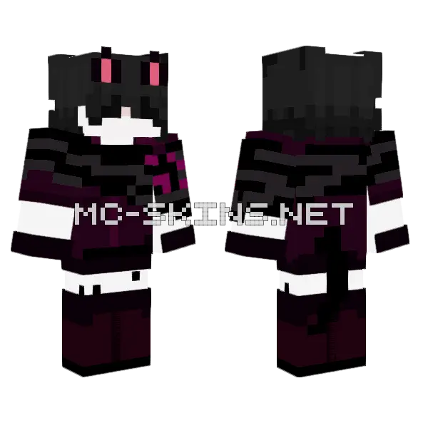 Black Cat Skin Minecraft skin, front and back