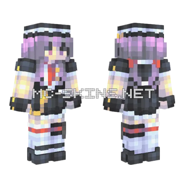 Black Catcher Skin Minecraft skin, front and back