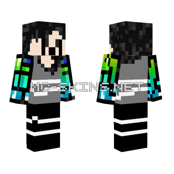 Black Cloak Figure Minecraft skin, front and back