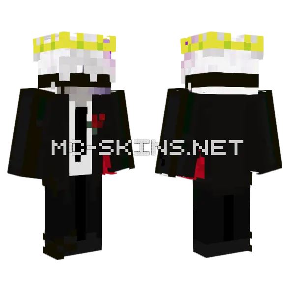 Black Coat King Minecraft skin, front and back