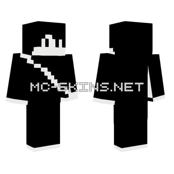 Black Design Man Minecraft skin, front and back