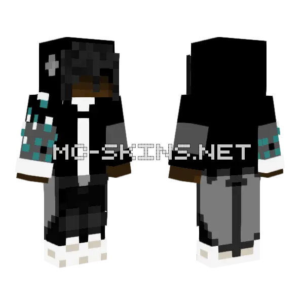 Black Dog Character Minecraft skin, front and back