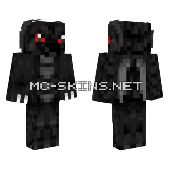 Black Dragon Skin Minecraft skin, front and back