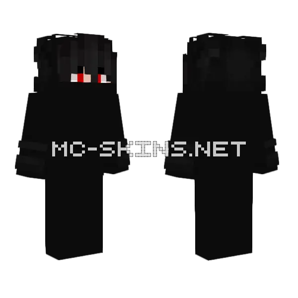 Black Dragon Skin Minecraft skin, front and back