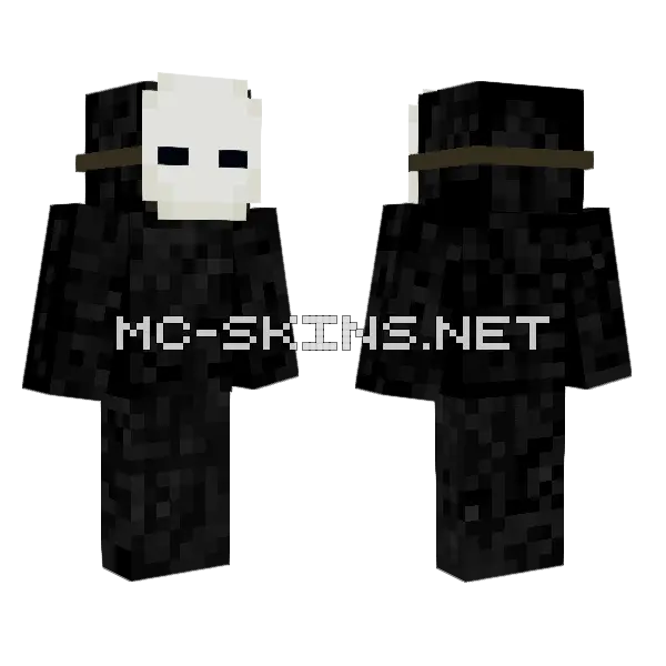 Black Enderman Minecraft skin, front and back