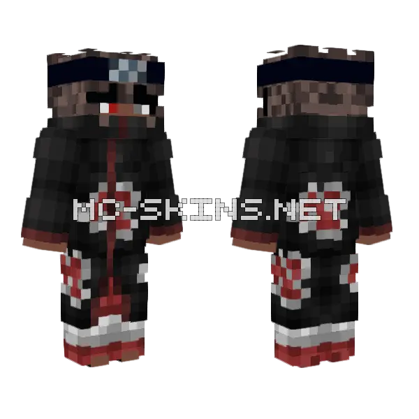 Black Girl Akatsuki Skin Minecraft skin, front and back