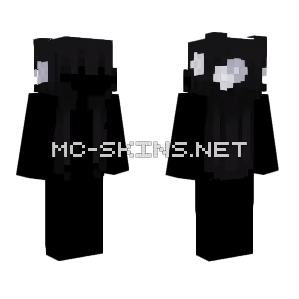 Black Hair Base 3 Minecraft skin, front and back