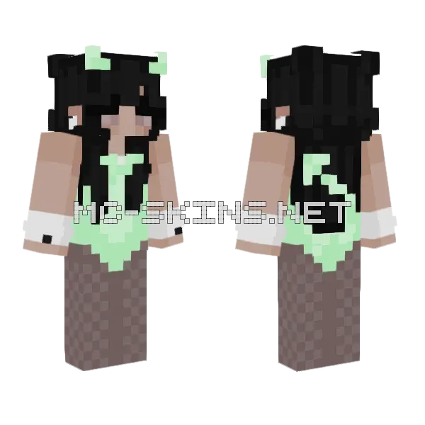 Black Hair Girl Minecraft skin, front and back