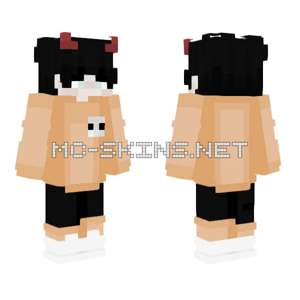 Black Hair Girl Minecraft skin, front and back