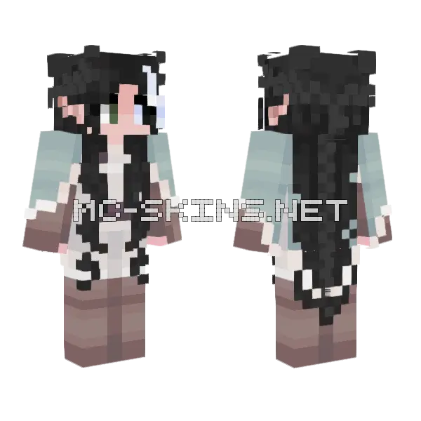Black Hair School Uniform, front and back
