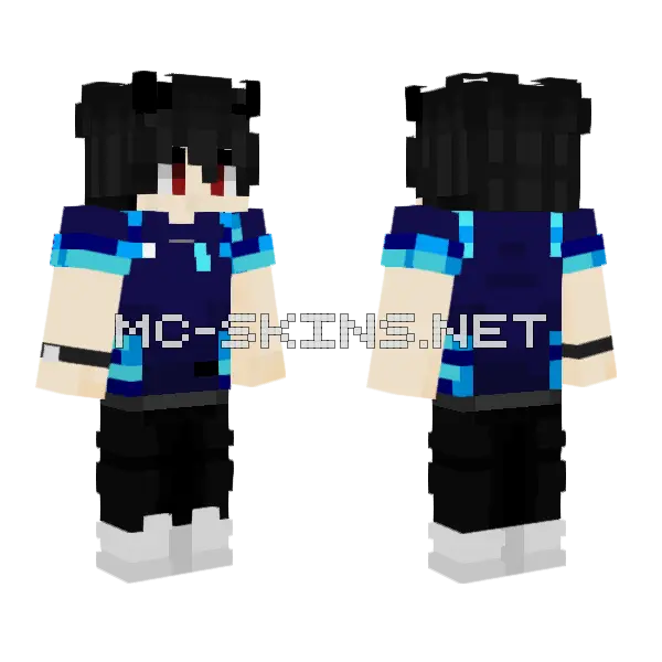 Black Haired Boy Minecraft skin, front and back