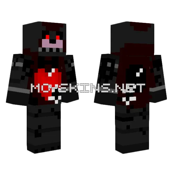 Black Heart Bonnie Minecraft skin, front and back
