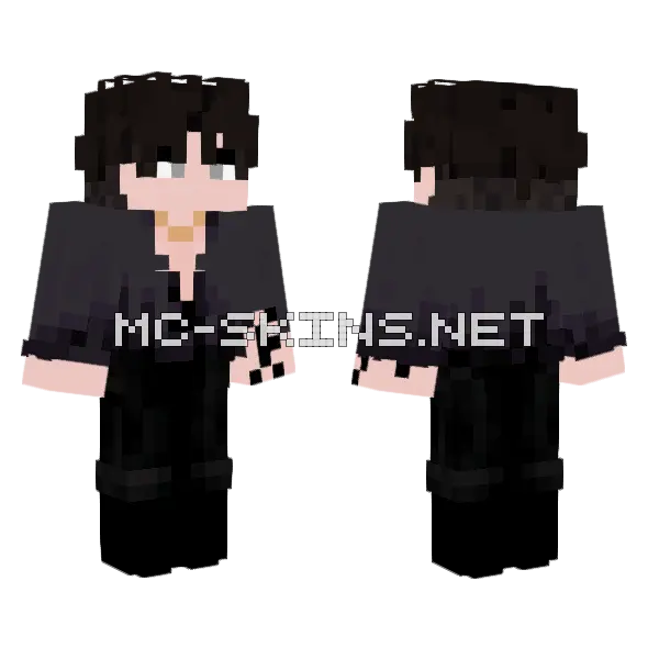 Black Hoodie Boy Minecraft skin, front and back