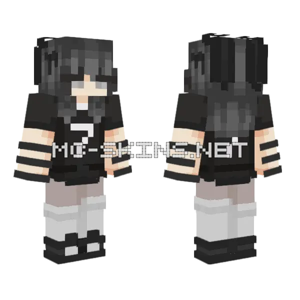 Black Hoodie Boy Minecraft skin, front and back