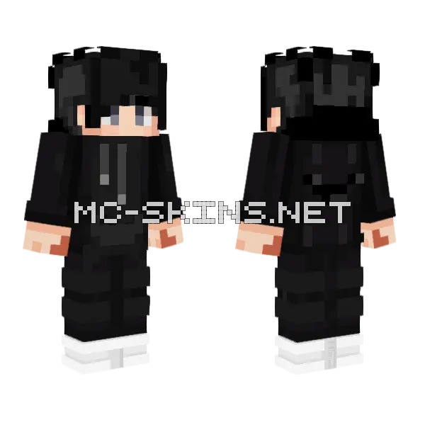 Black Hoodie Boy, front and back