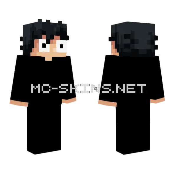 Black Hoodie Boy, front and back