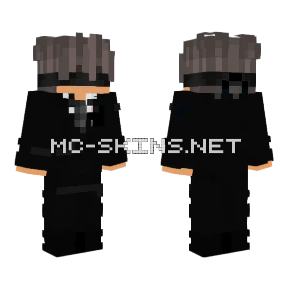 Black Hoodie Boy Minecraft skin, front and back