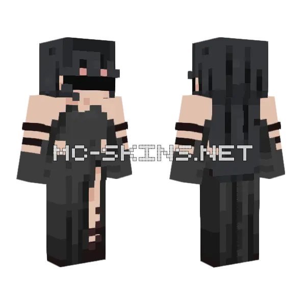 Black Hoodie Outfit Minecraft skin, front and back