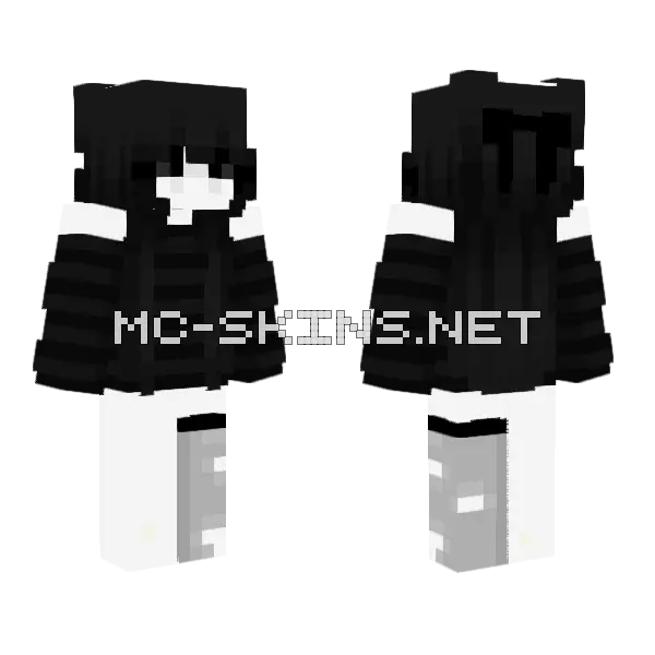 Black Hoodie Outfit, front and back