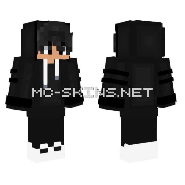 Black Hoodie Skin Minecraft skin, front and back