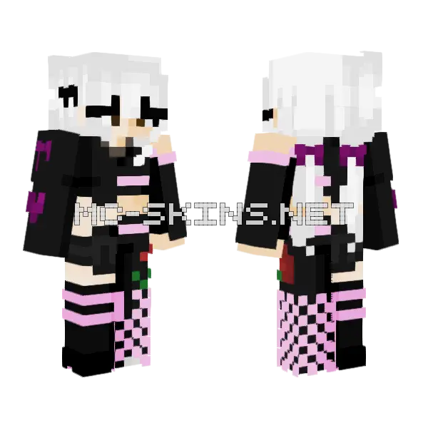 Black Is The New Pink Collab 3 Minecraft skin, front and back