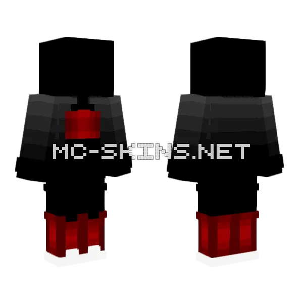 Black Jacket Red Croptop Outfit Minecraft skin, front and back