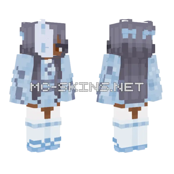 Black Kimono Girl3 0 Minecraft skin, front and back