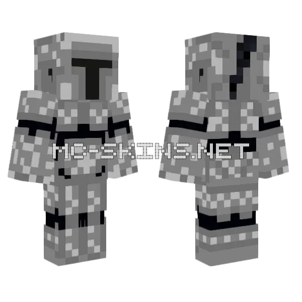 Black Knight Minecraft skin, front and back