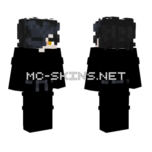 Black Mask Guy Minecraft skin, front and back