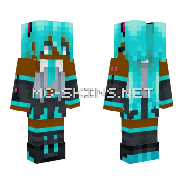 Black Miku Outfit, front and back