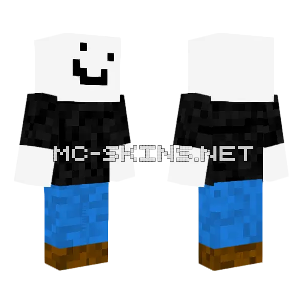Black Monster Guy Minecraft skin, front and back