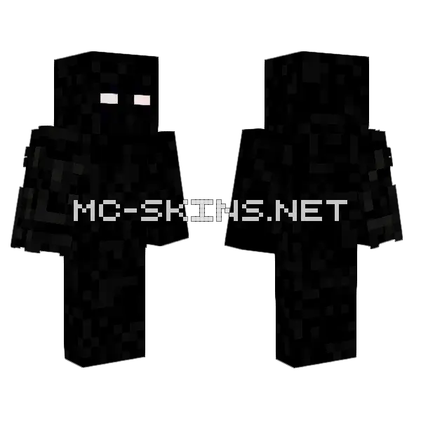 Black Null Minecraft skin, front and back